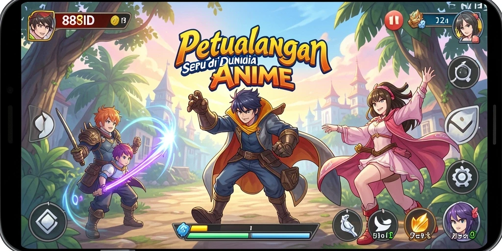 Screenshot gameplay 88ID menampilkan pertarungan epik dan karakter menarik.