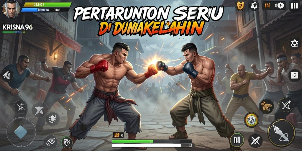Gambaran menarik dari pertempuran di KRISNA96 dengan aksi yang intens.