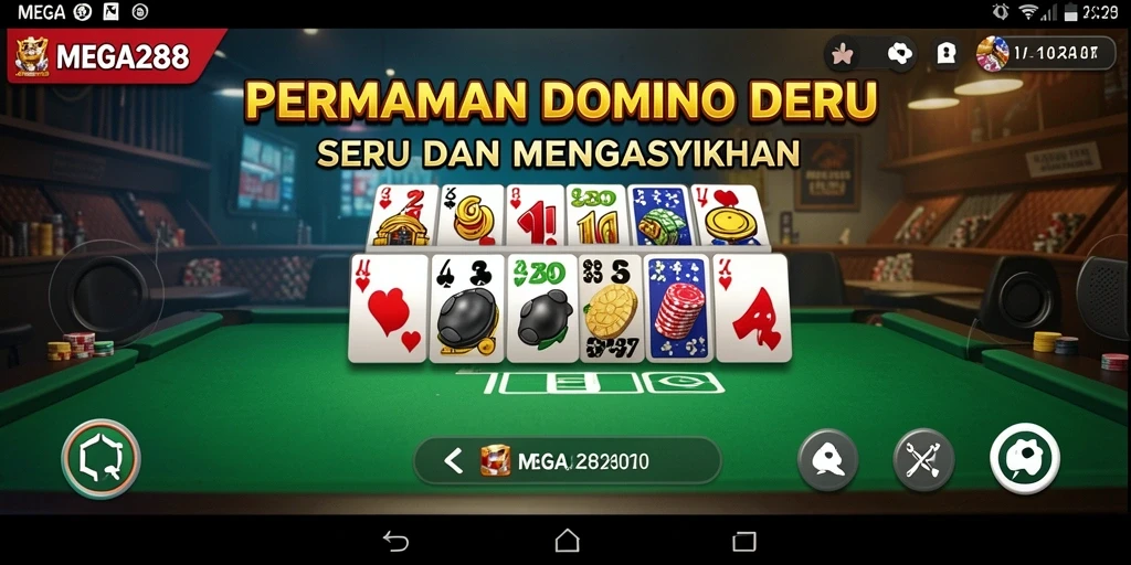 Screenshot gameplay domino yang menarik dan seru.