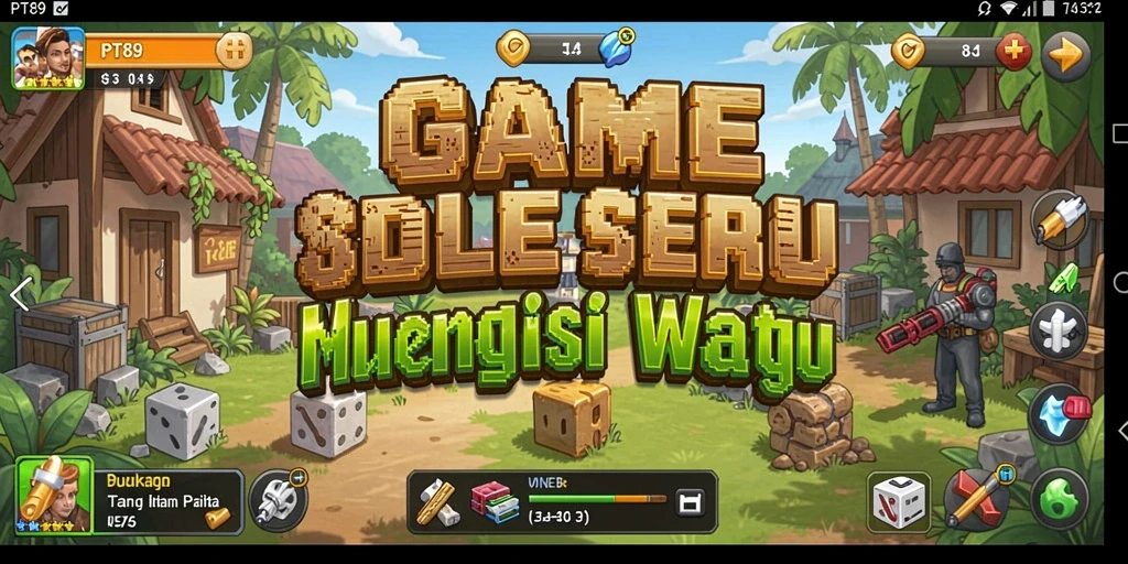 Screenshot gameplay PT89 menampilkan aksi Idle yang menarik dan karakter unik.