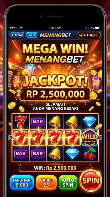 Tampilan antarmuka aplikasi menangbet yang ramah pengguna.